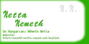 netta nemeth business card