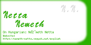 netta nemeth business card
